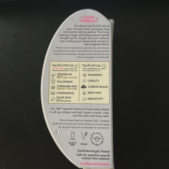 NWT POLITE SOCIETY
Greatest Lashes of All Time Mascara Beyond Black .4 oz - Picture 3 of 3